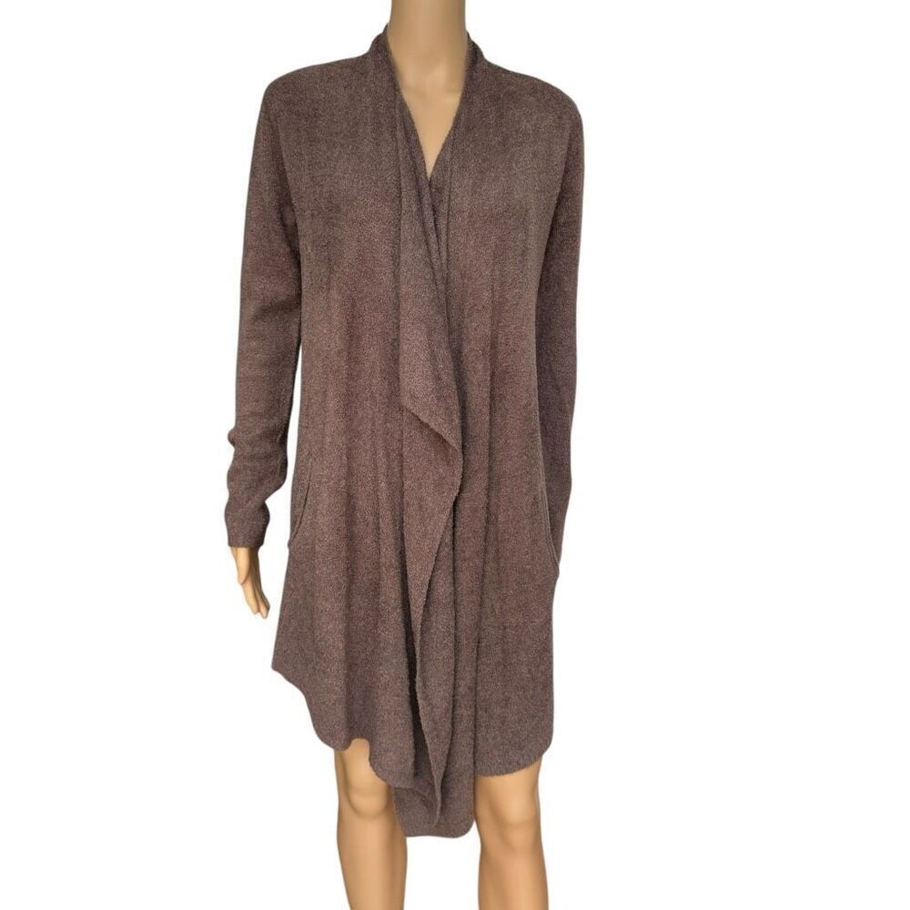 Barefoot Dreams Cozychic Lite Knit Style 903 Brown Cardigan size S/M pockets - Picture 2 of 8